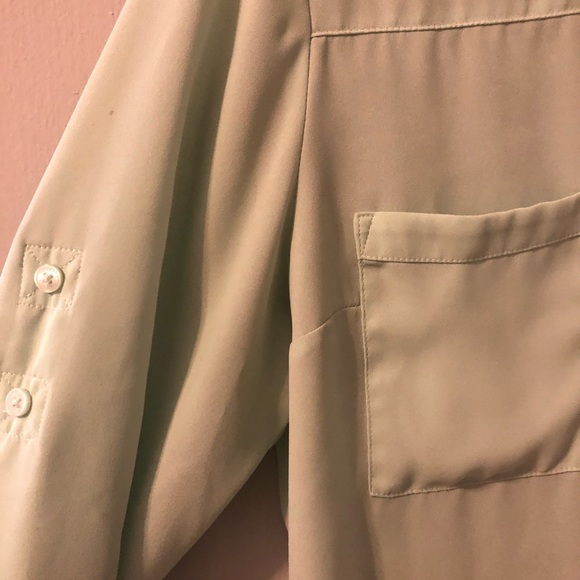 Express Mint Sheer Button Down Shirt Blouse - Picture 6 of 6